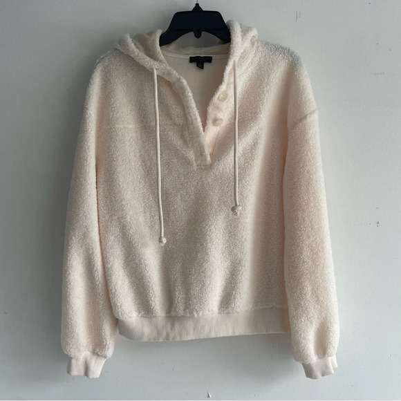 Current Air x Anthropologie Callan Cream Pullover Sherpa Hoodie 22445 - Picture 2 of 9